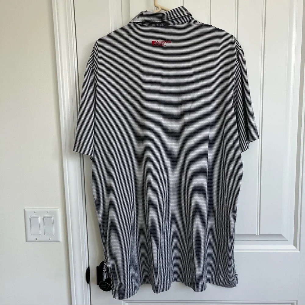 Polo Golf Ralph Lauren Men's Navy White Stripe‎ Short Sleeve Polo Pima Cotton XL
